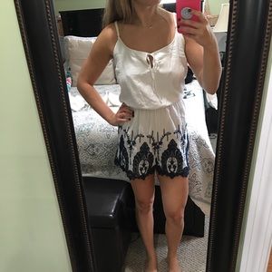 White and blue romper